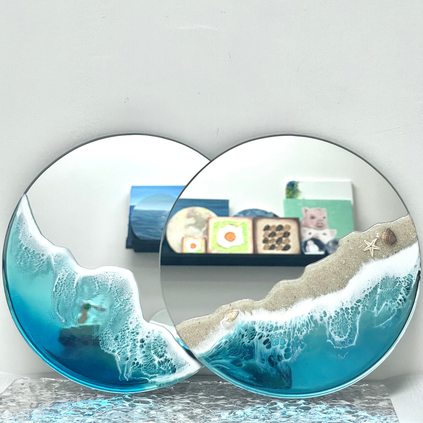 Resin Mirror - Ocean Round Mirror