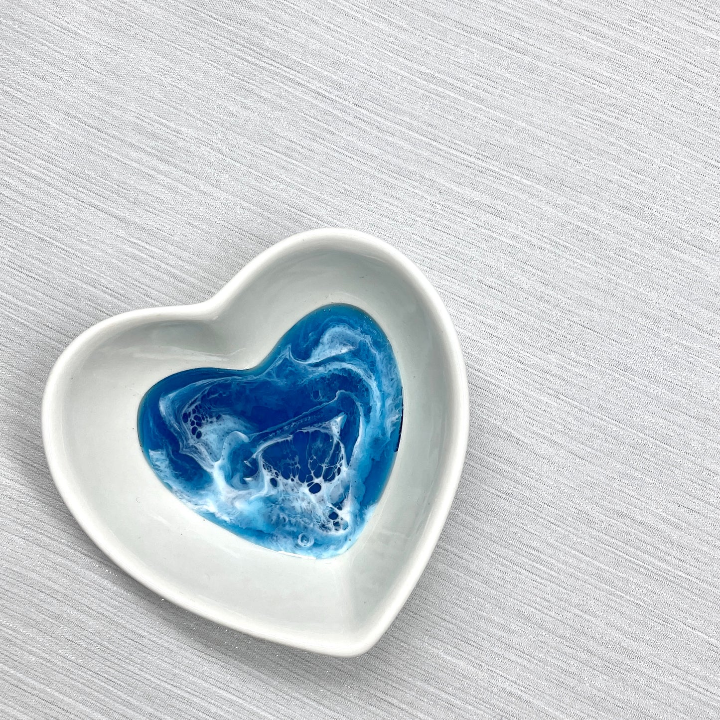 Resin Ocean Heart Trinket Dish
