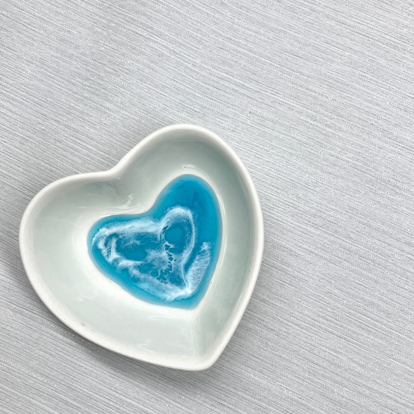 Resin Ocean Heart Trinket Dish