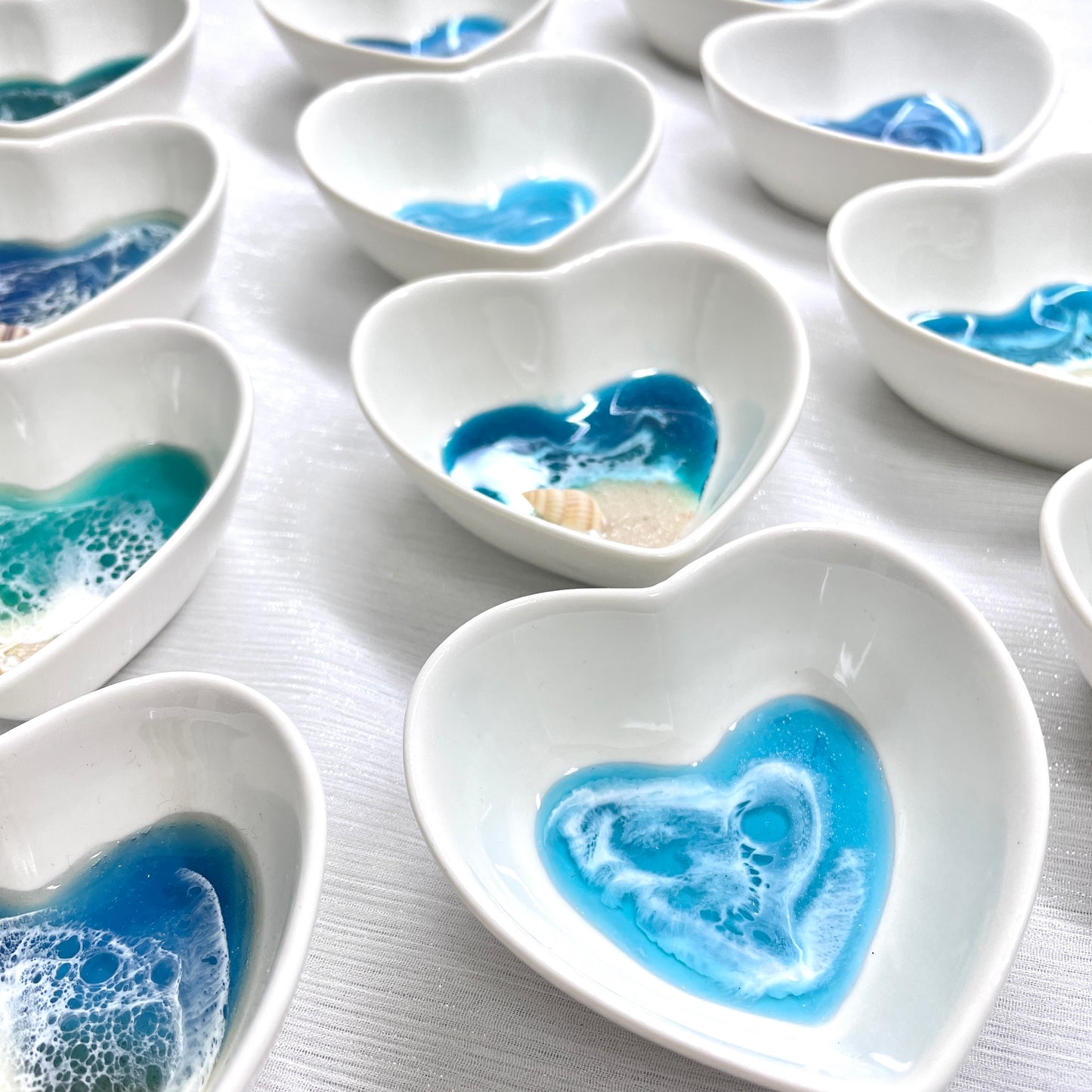 Resin Ocean Heart Trinket Dish