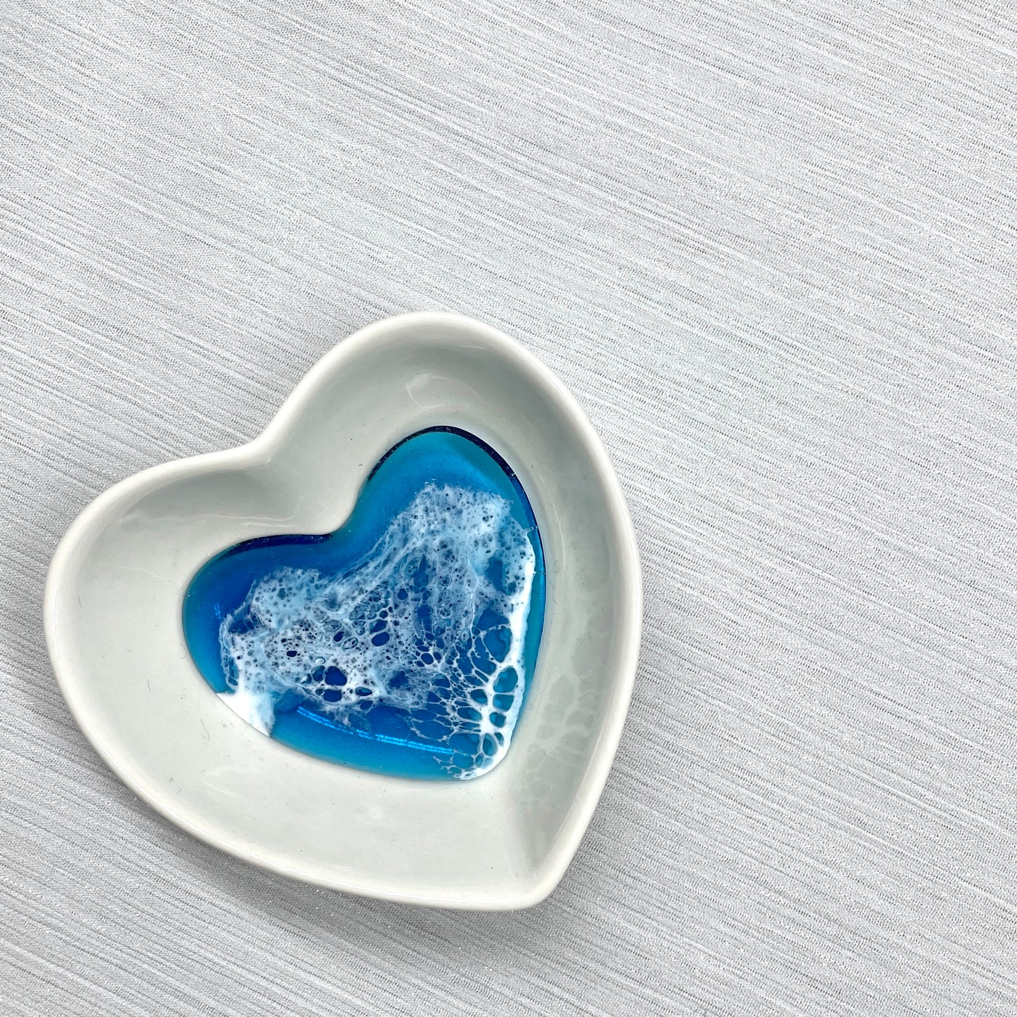 Resin Ocean Heart Trinket Dish