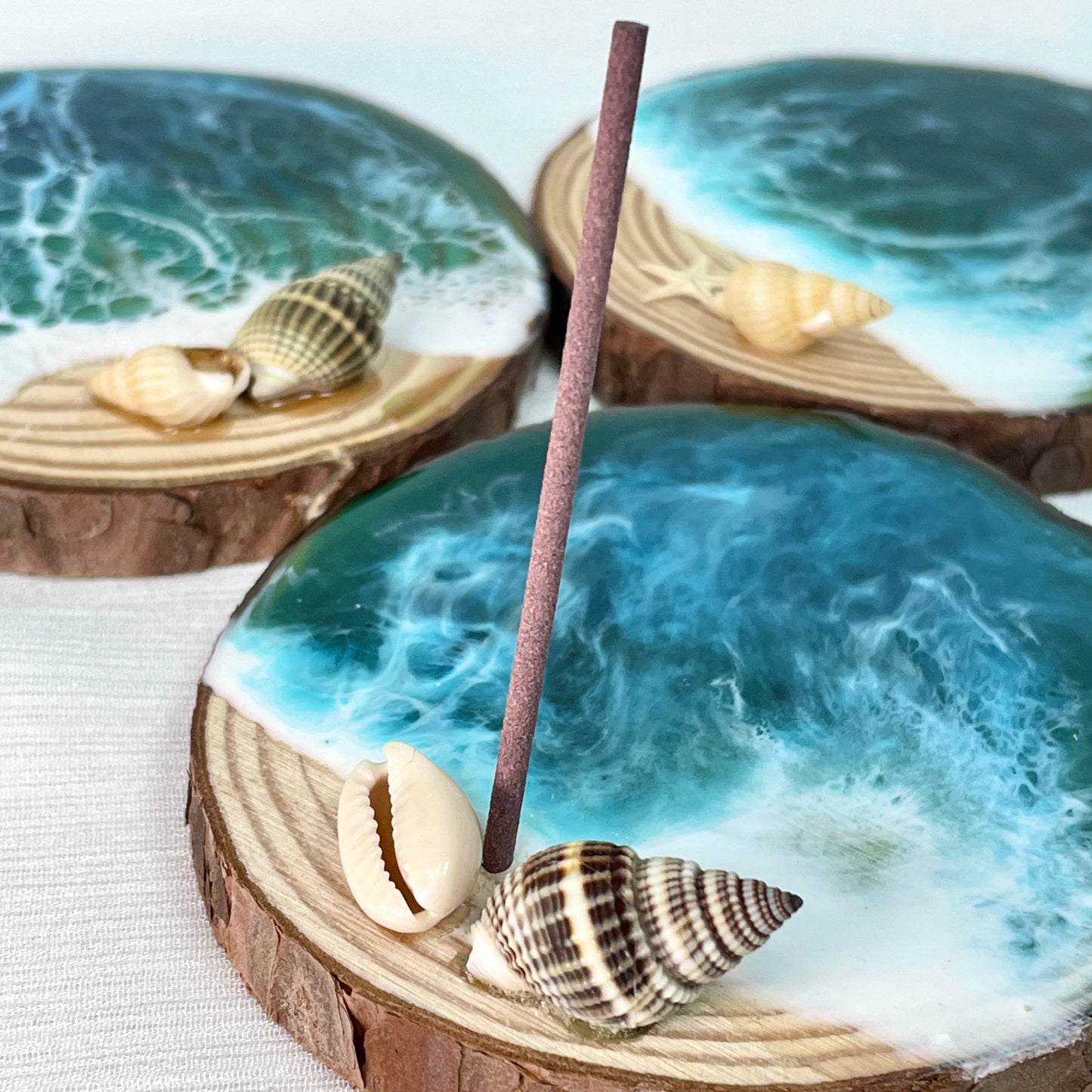 Resin Ocean incense holder