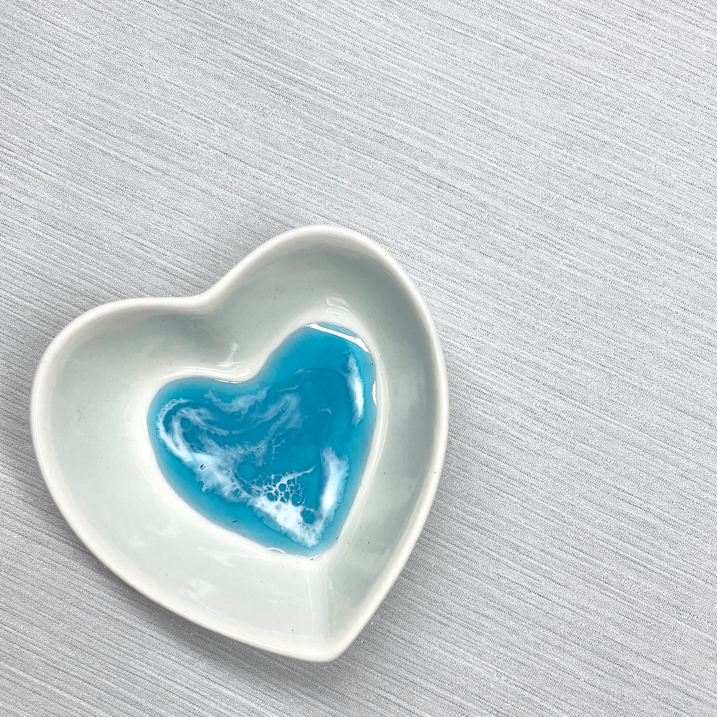 Resin Ocean Heart Trinket Dish