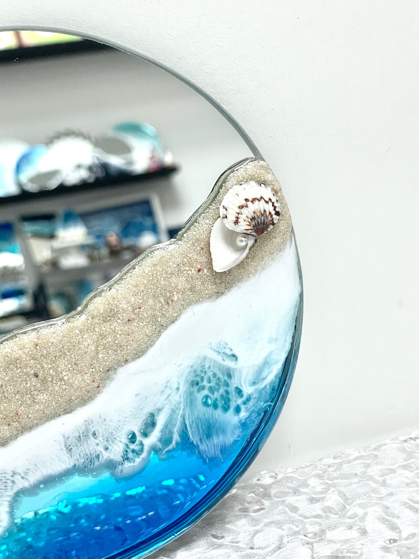 Resin Mirror - Ocean Round Mirror