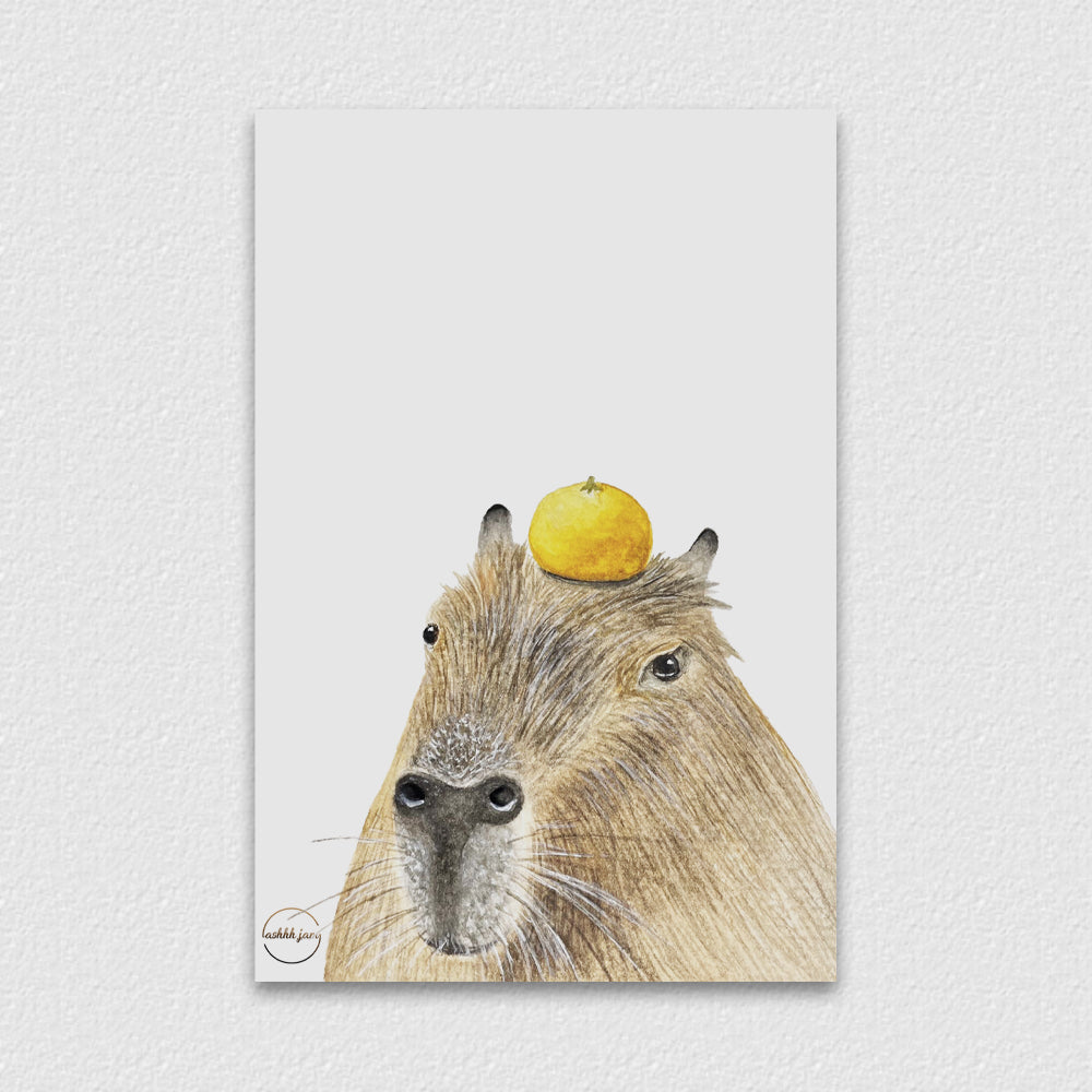 Watercolor Animal Oostcard - Capybara