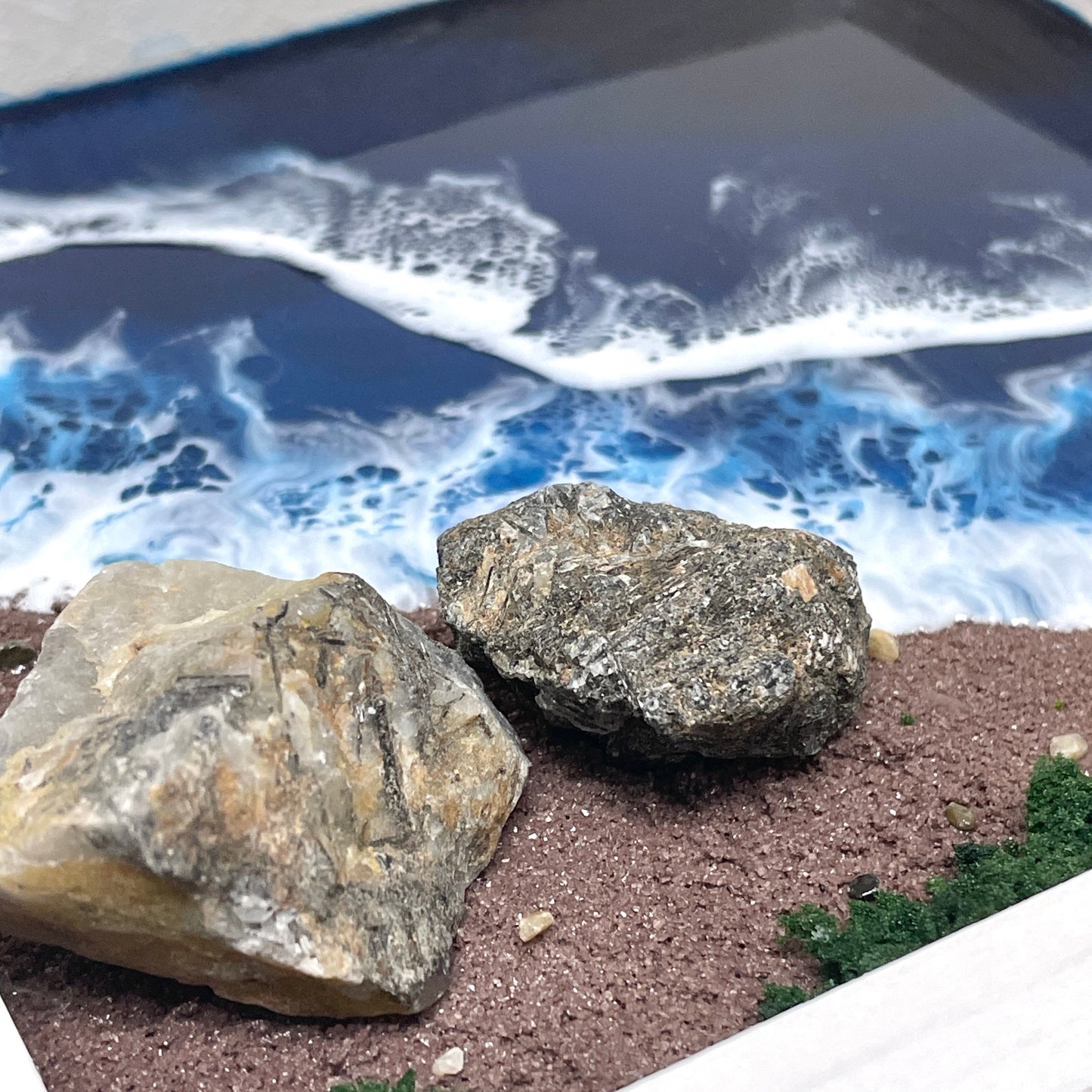 Resin Ocean Frame Decor - Black Rutilated Quartz