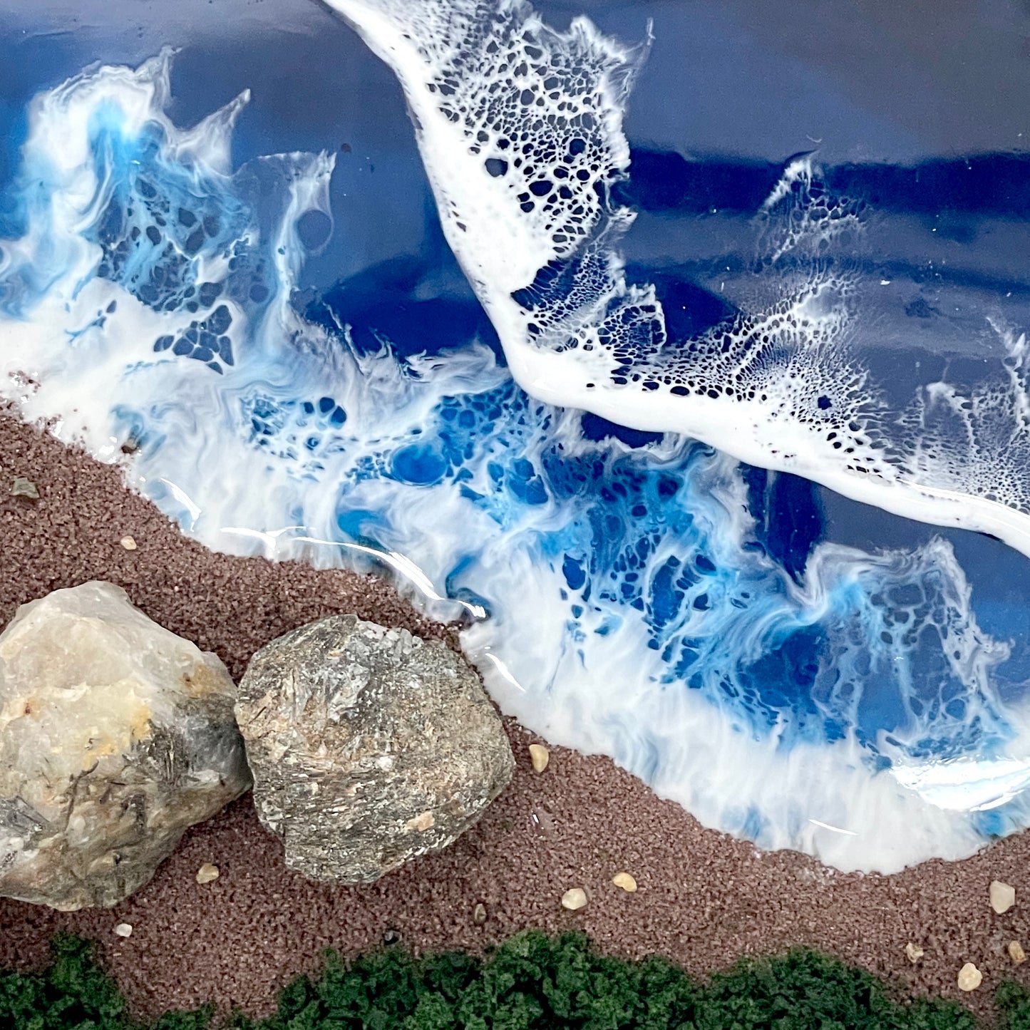 Resin Ocean Frame Decor - Black Rutilated Quartz