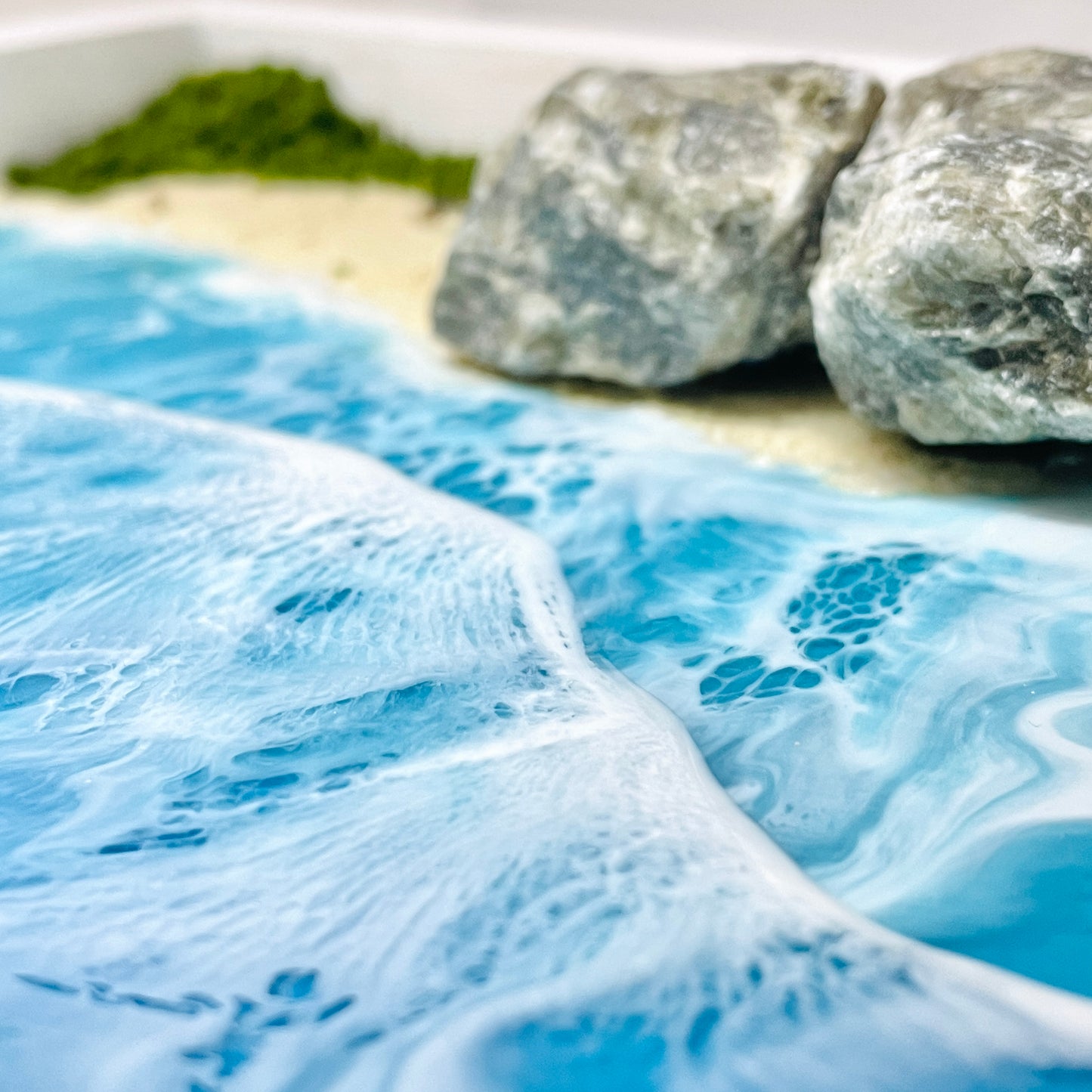 Resin Ocean Frame Decor - Labradorite
