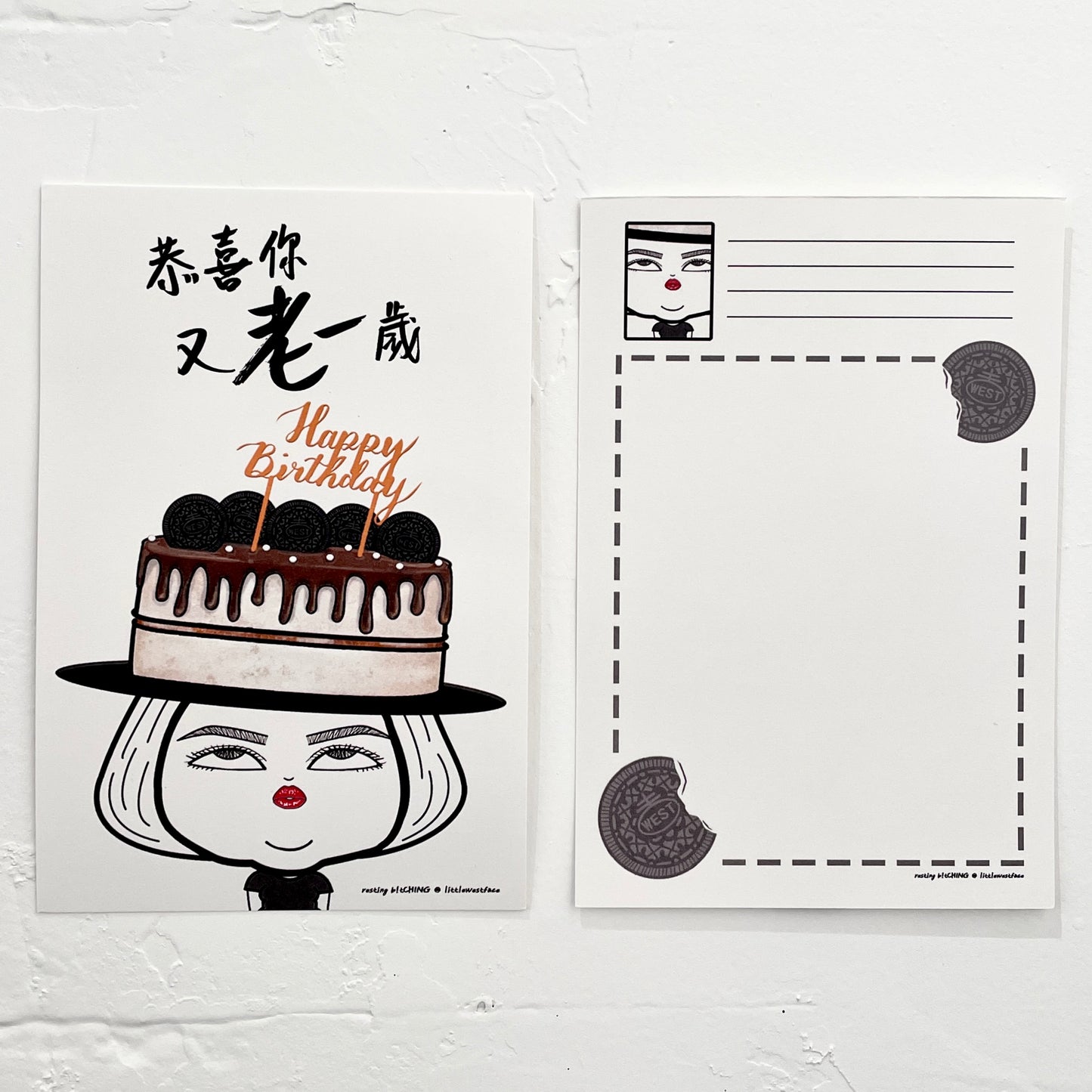 Little West Face Birthday Card - Congratulations on turning one year older