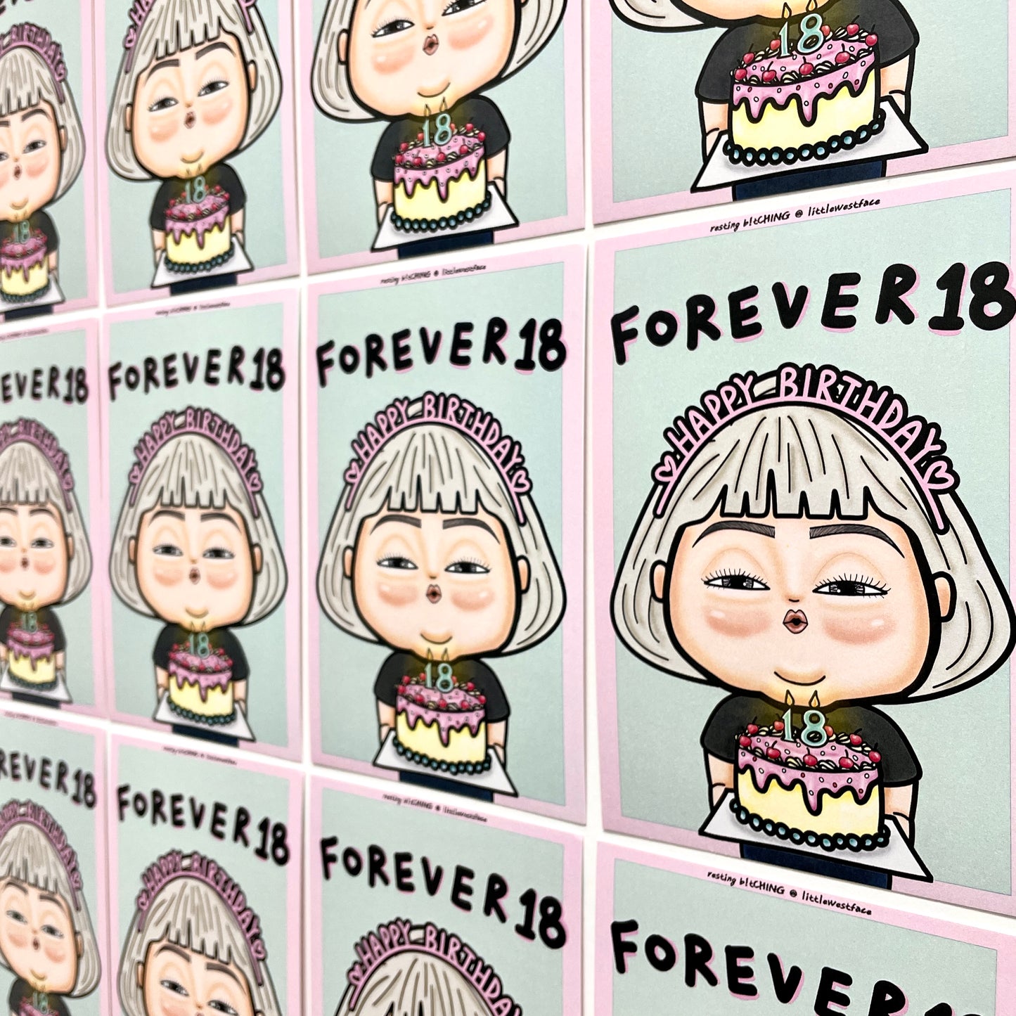 Little West Face Birthday Card-FOREVER 18