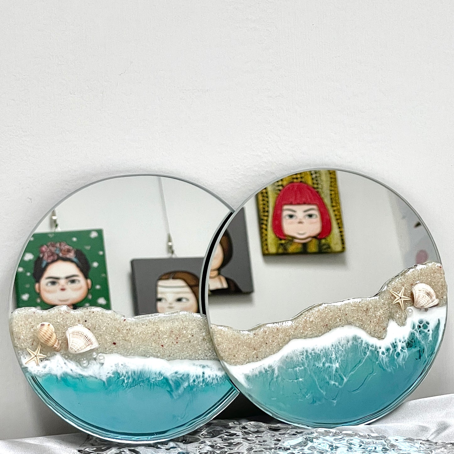 Resin Mirror - Ocean Round Mirror