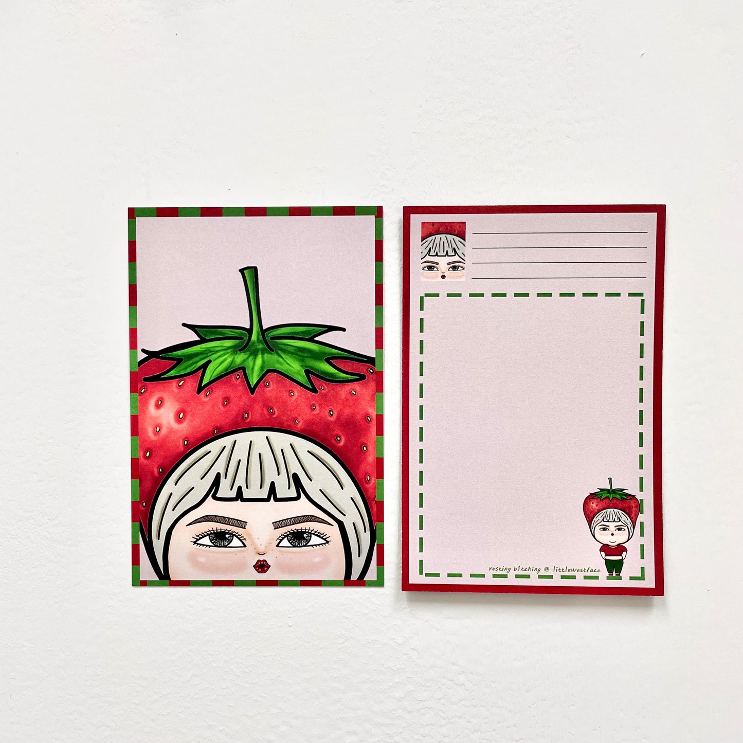 Little West Face Postcard - Strawberry