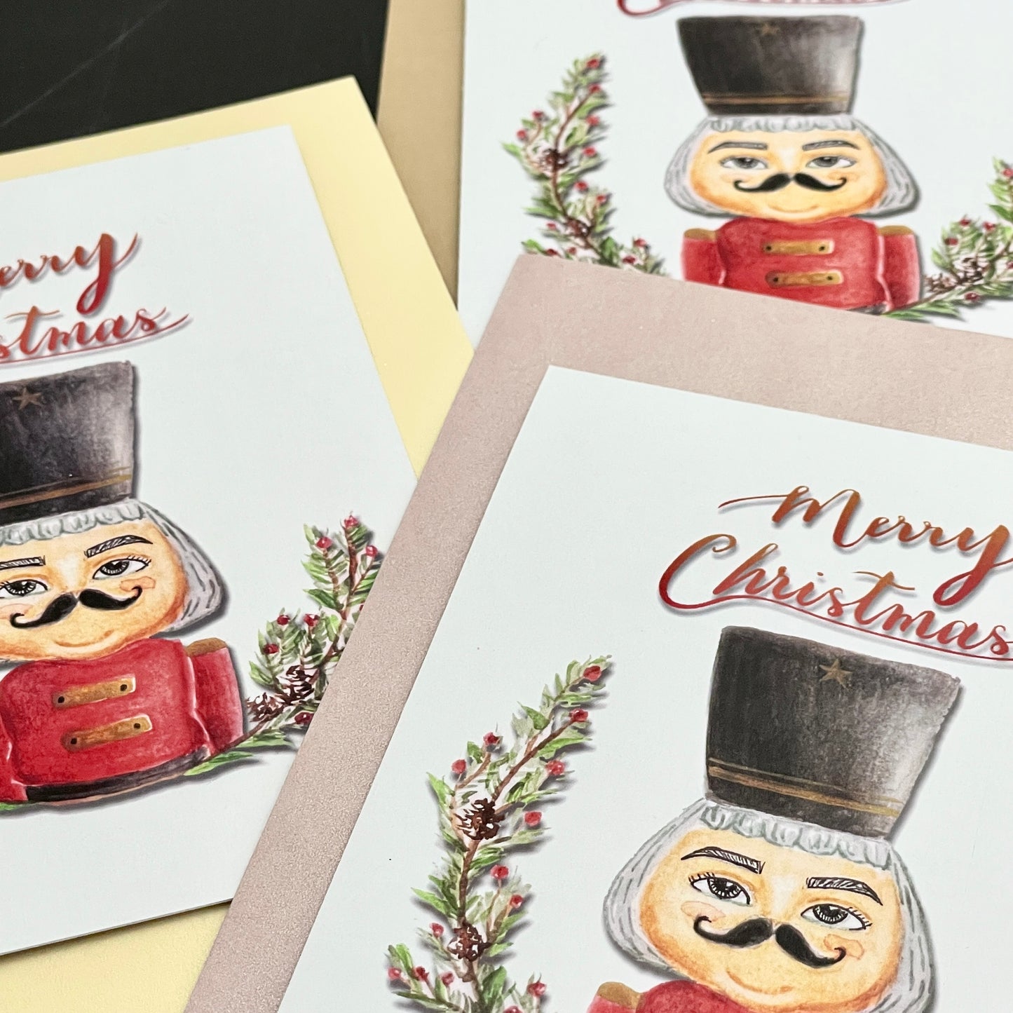 Watercolor Christmas card - Nutcracker