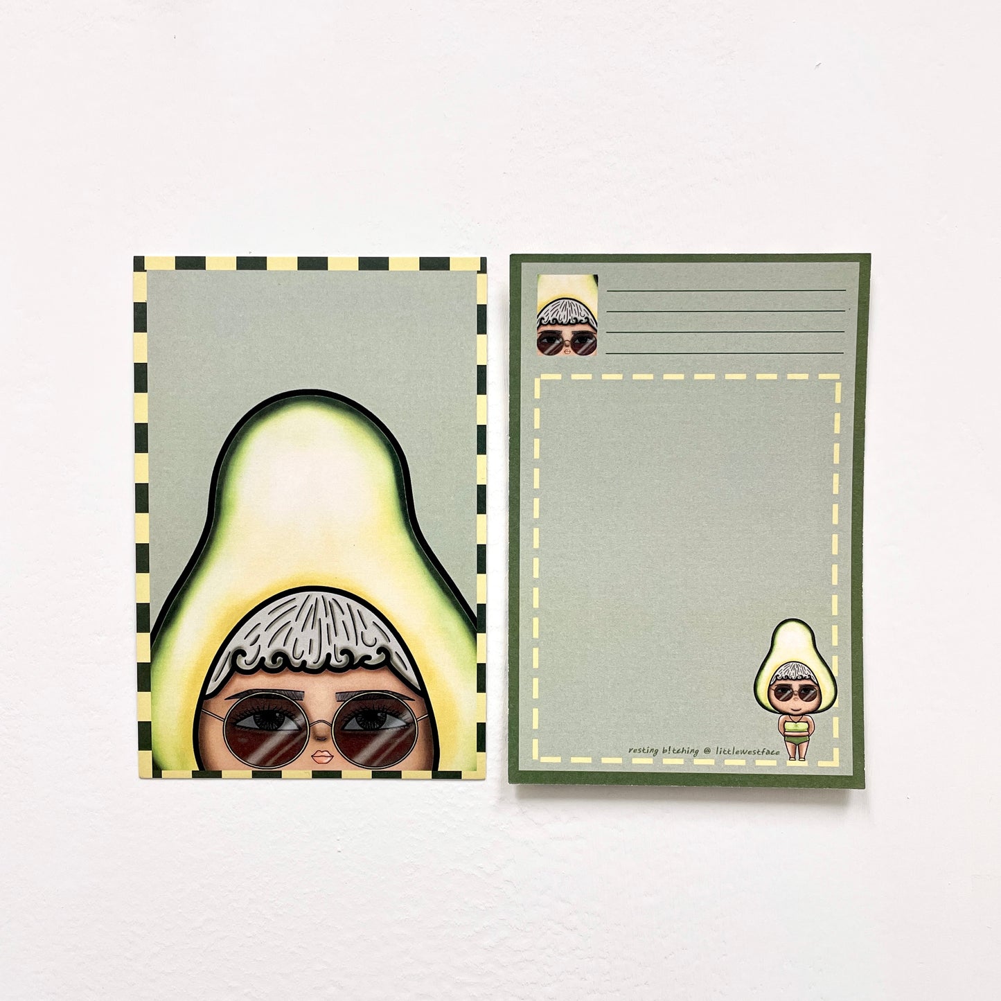 Little West Face Postcard - Avocado
