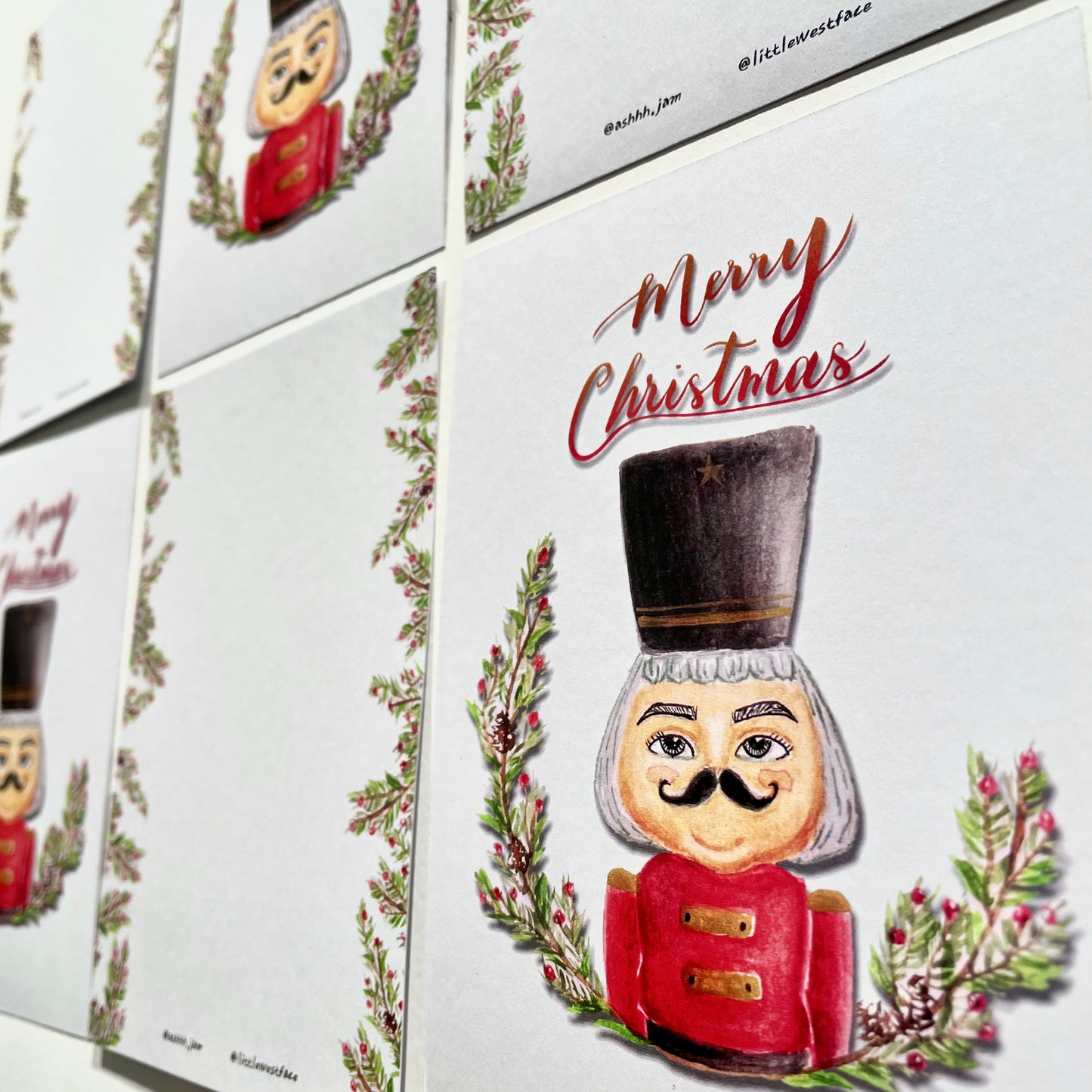 Watercolor Christmas card - Nutcracker