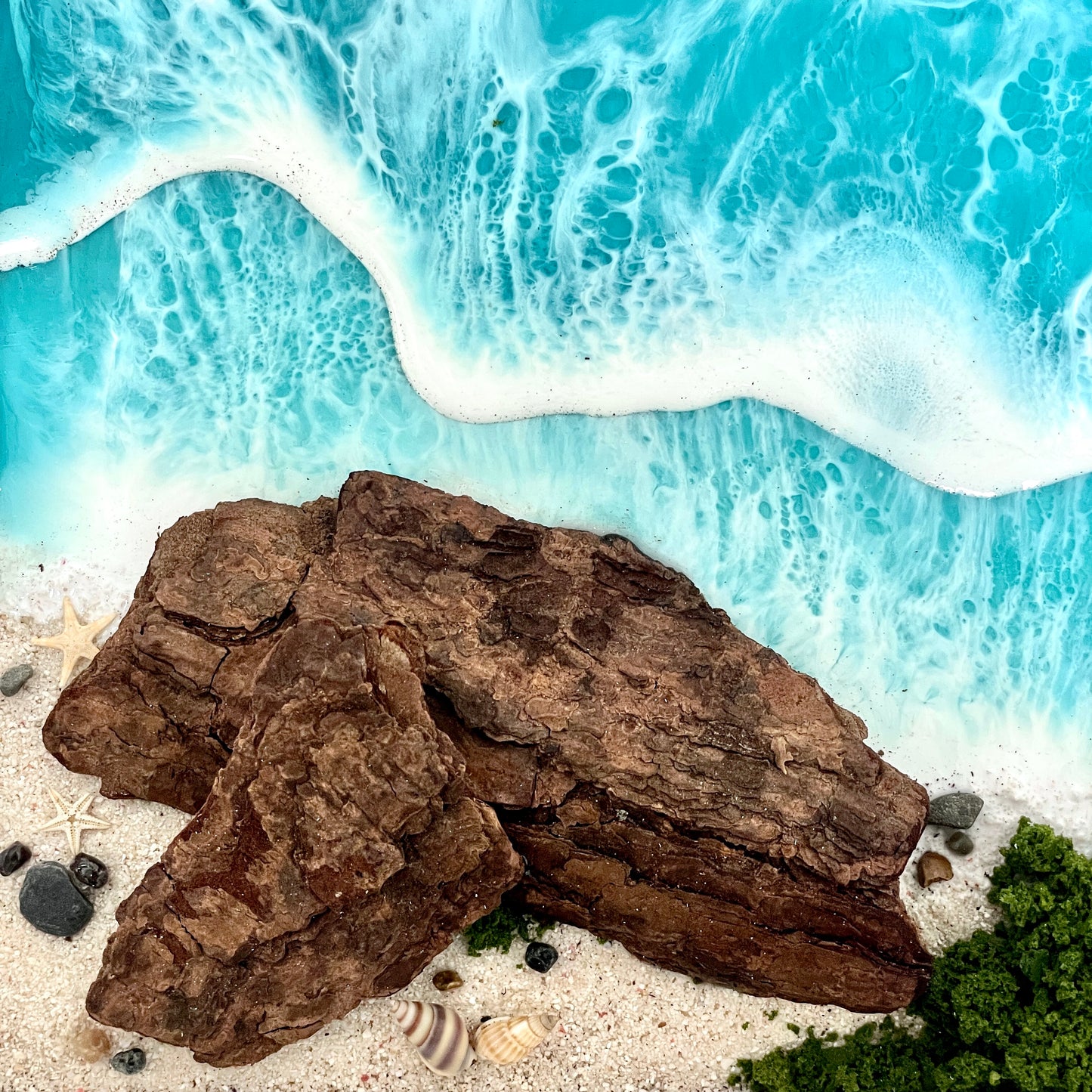 Resin Ocean Frame Decor - Blue (verticle)