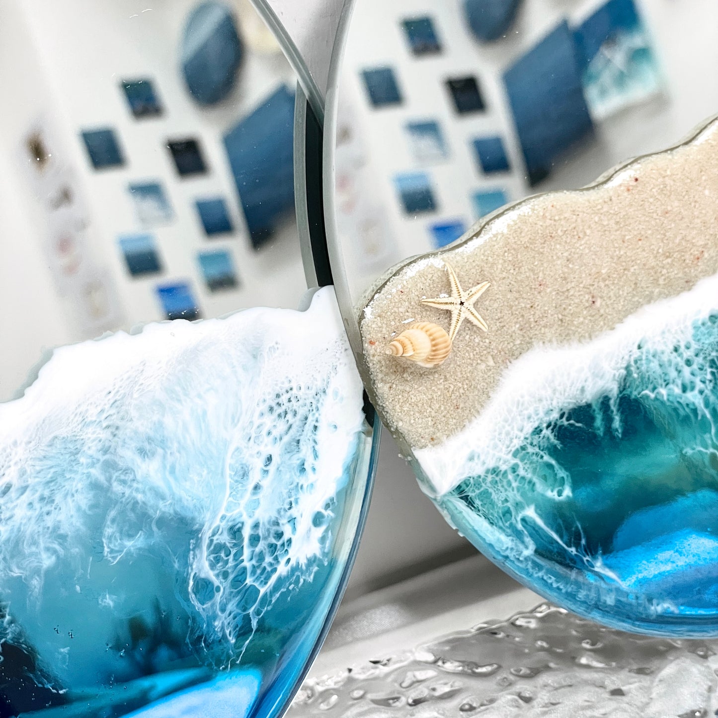 Resin Mirror - Ocean Round Mirror