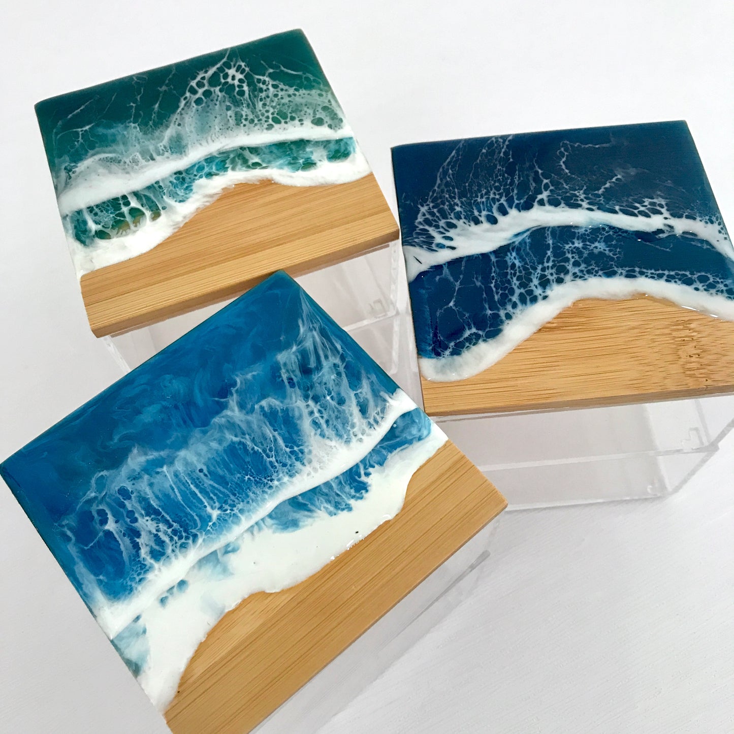 Resin Ocean Double-layer Storage Box