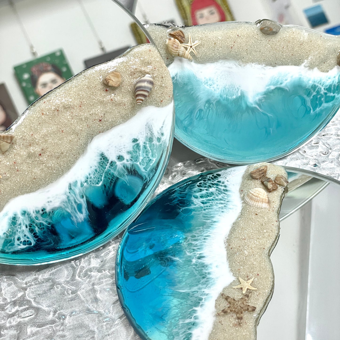 Resin Mirror - Ocean Round Mirror