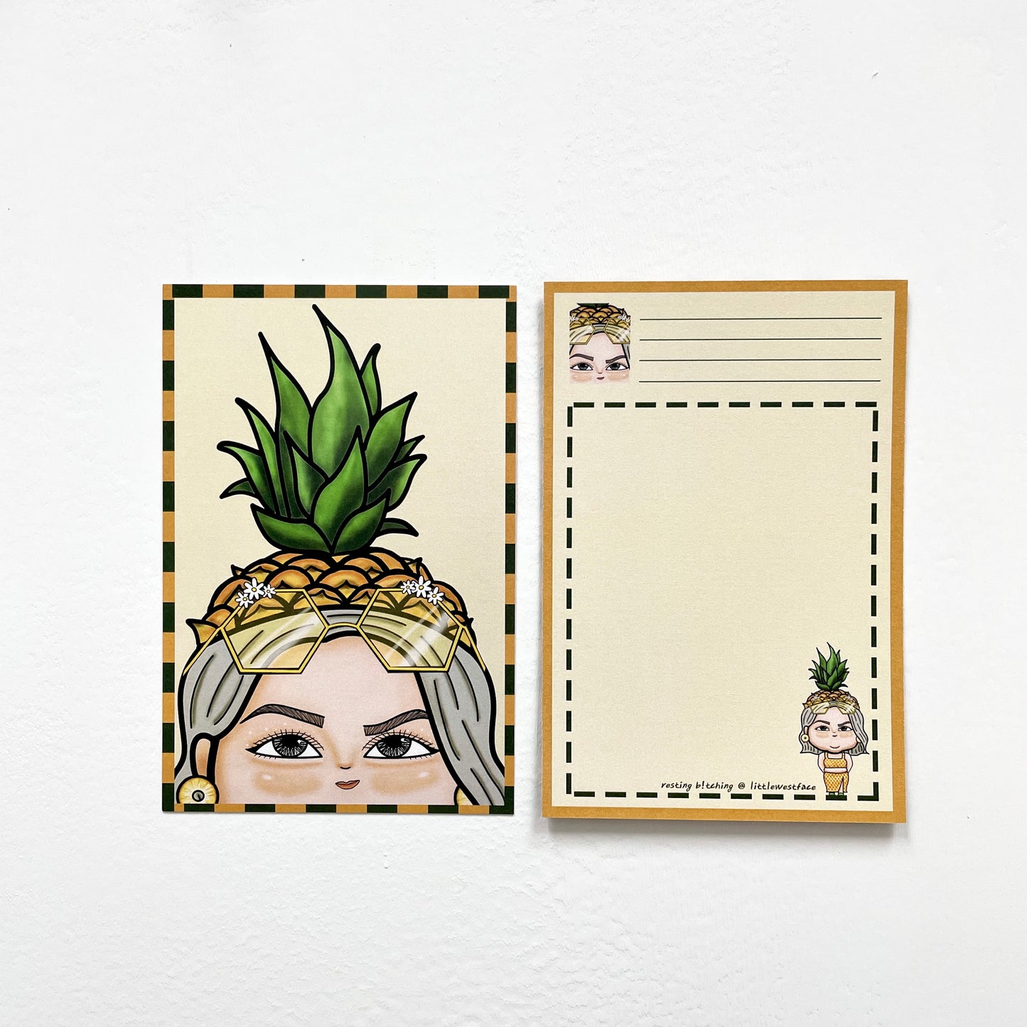Little West Face Postcard - Pineapple