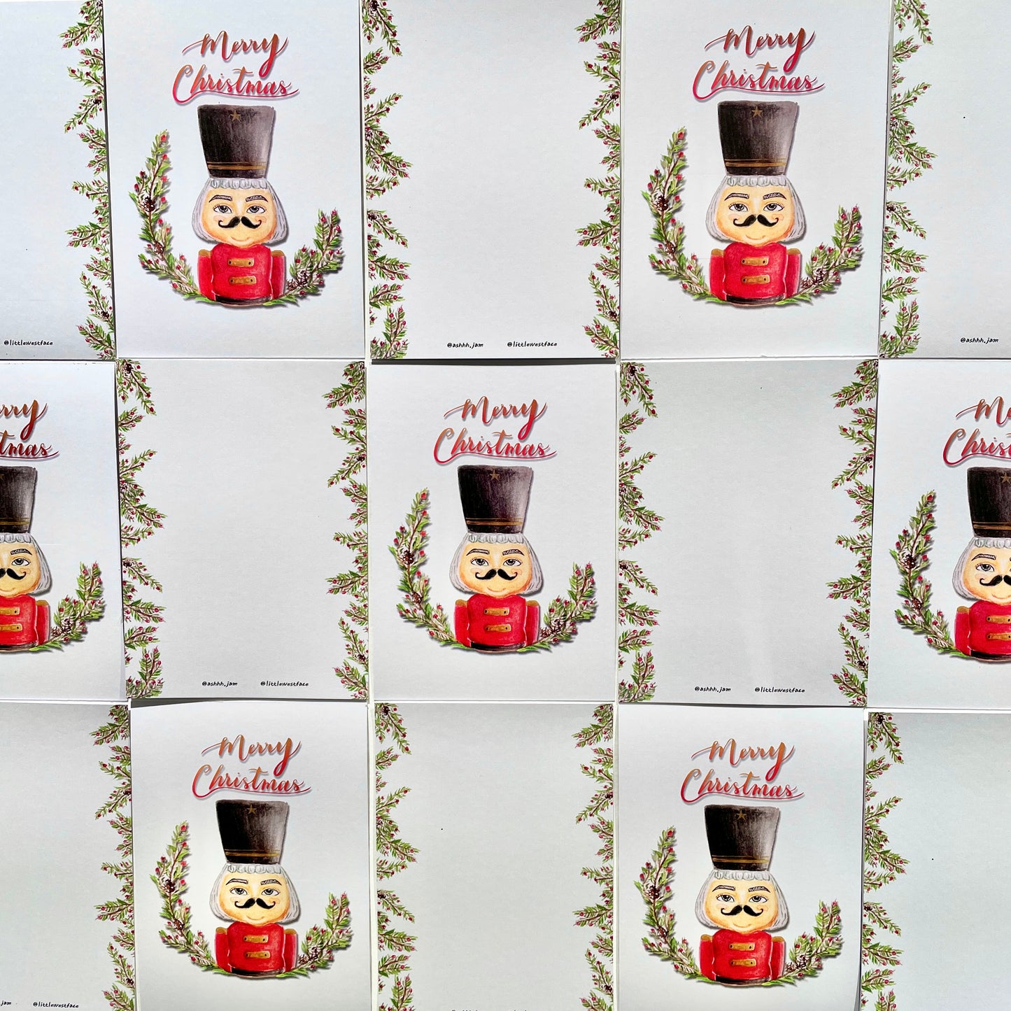 Watercolor Christmas card - Nutcracker