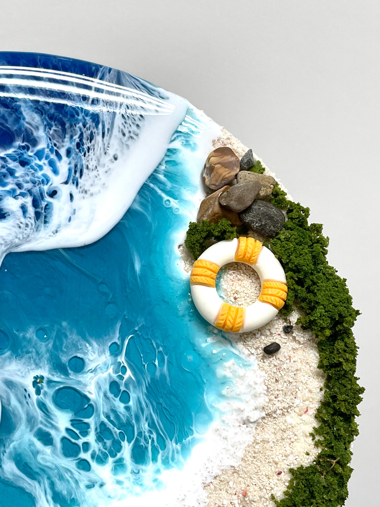 Resin Round Decor - Blue