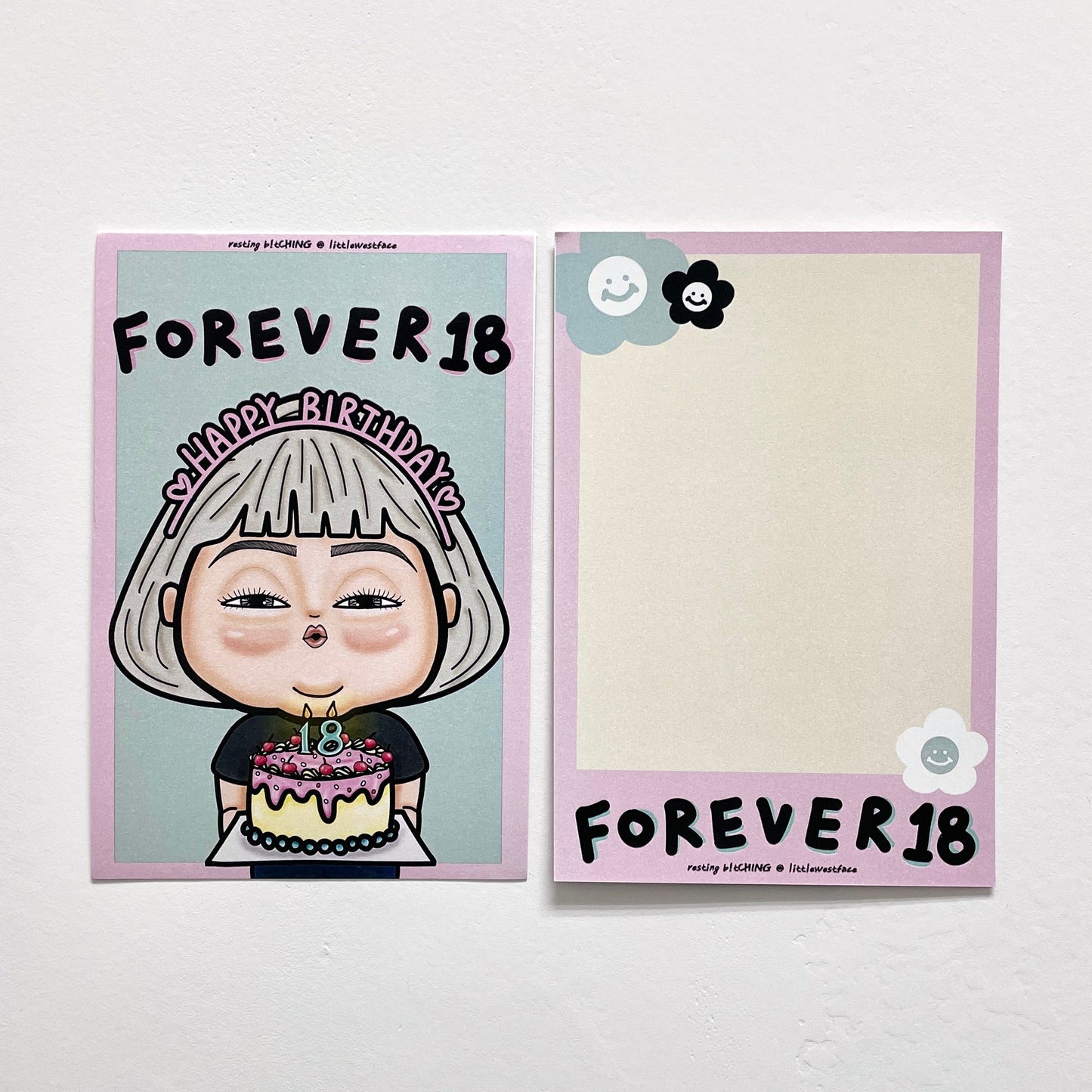 Little West Face Birthday Card-FOREVER 18