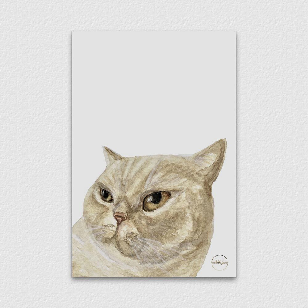 Watercolor Animal Postcard - British Shorthair