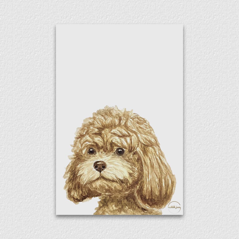 Watercolor Animal Postcard - Poodle