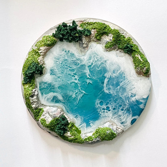 Resin Round Decor - Blue