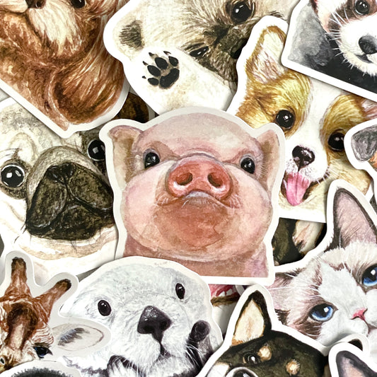 Watercolor Animal Stickers