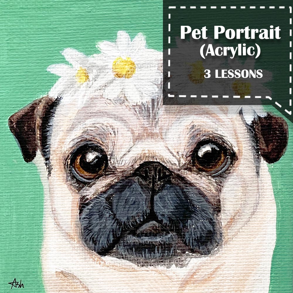 Pet Portrait - Acrylic Painting Class 寵物塑膠彩畫班