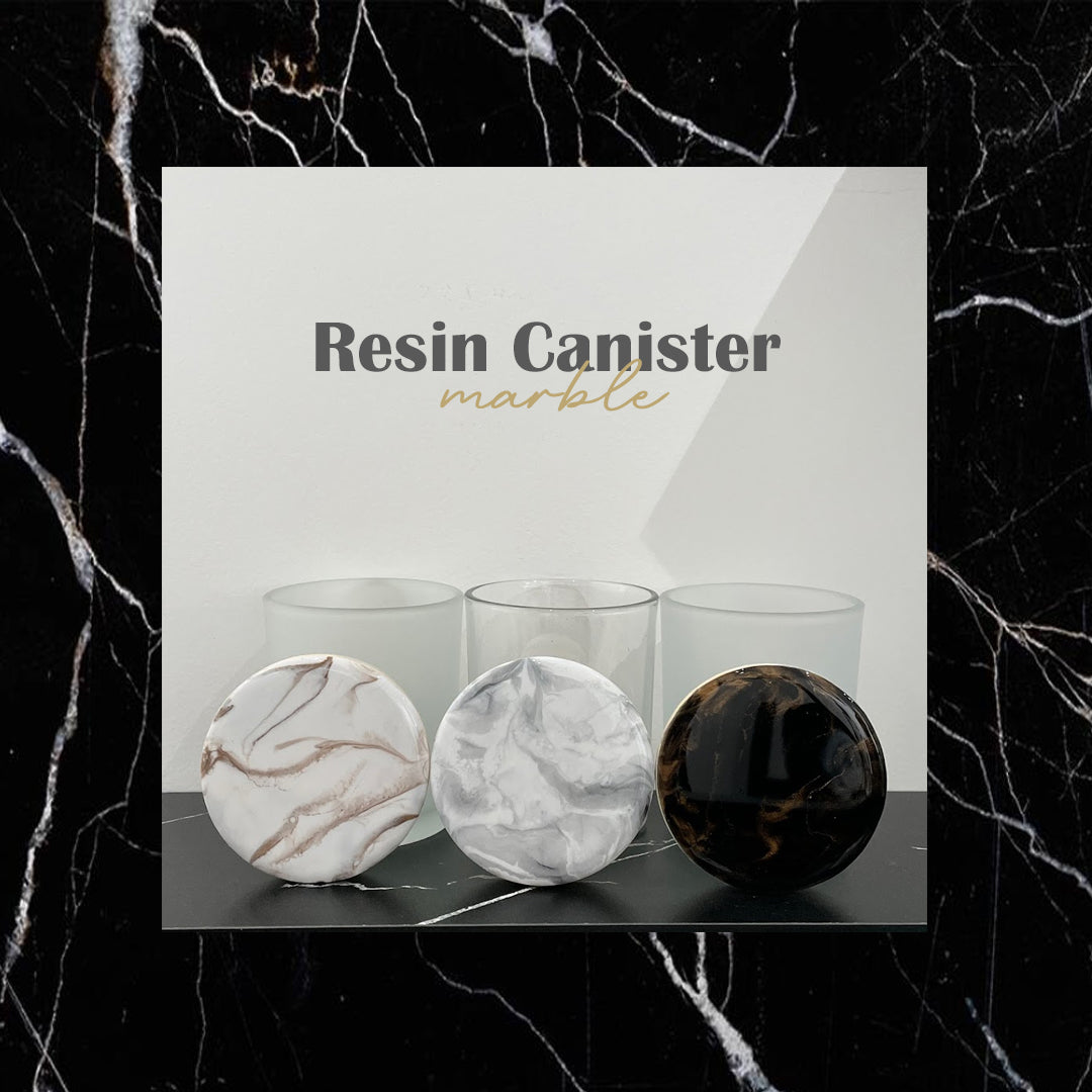 Resin Canister - Marble 樹脂雲石木蓋玻璃樽