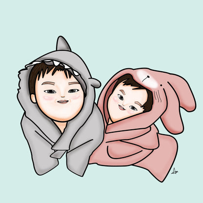 [Customized] Cartoon portrait computer drawing-electronic file